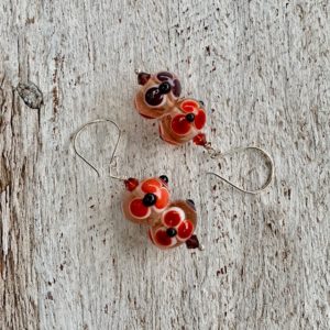 glass flower earrings