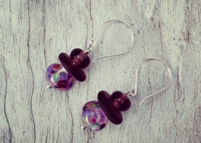 Purple gin and tonic earrings