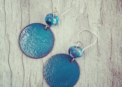 enamel copper earrings