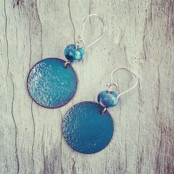 enamel copper earrings
