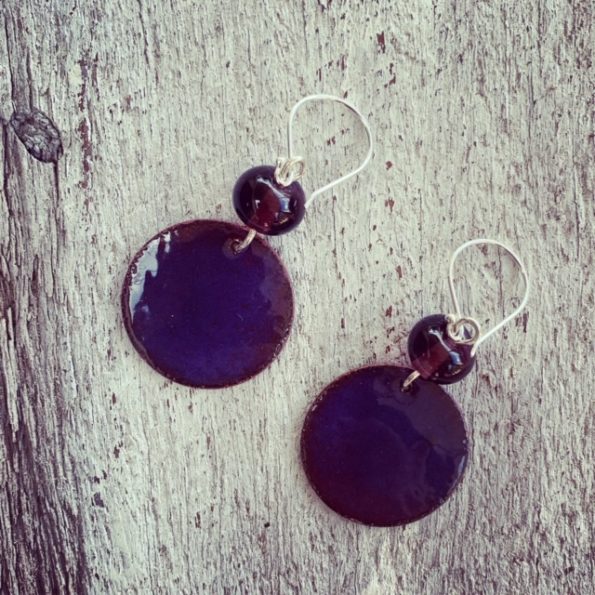 recycled glass earrings