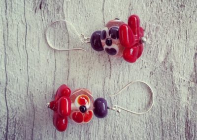 glass flower earrings