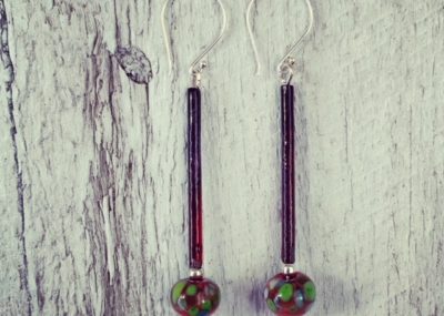 long enamel tube earrings