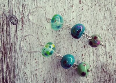 long green bead earrings