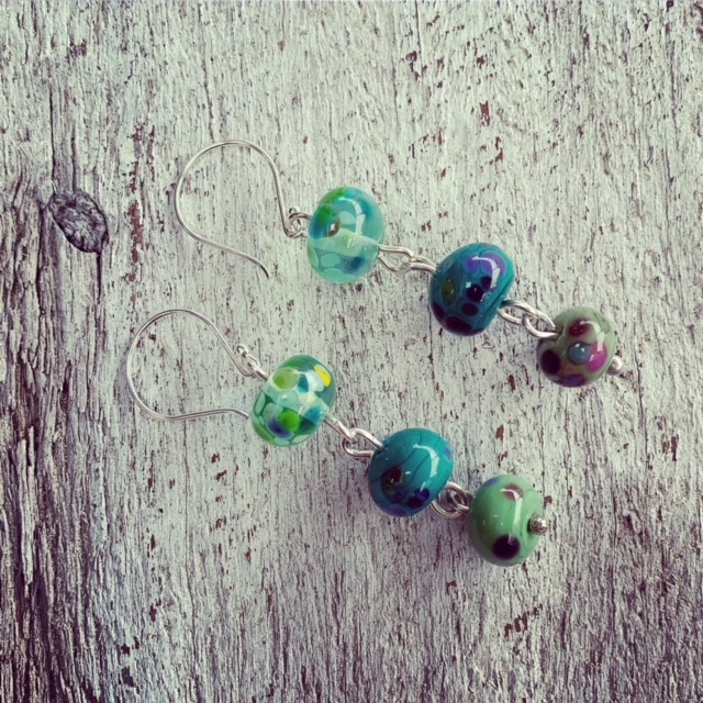 long green bead earrings