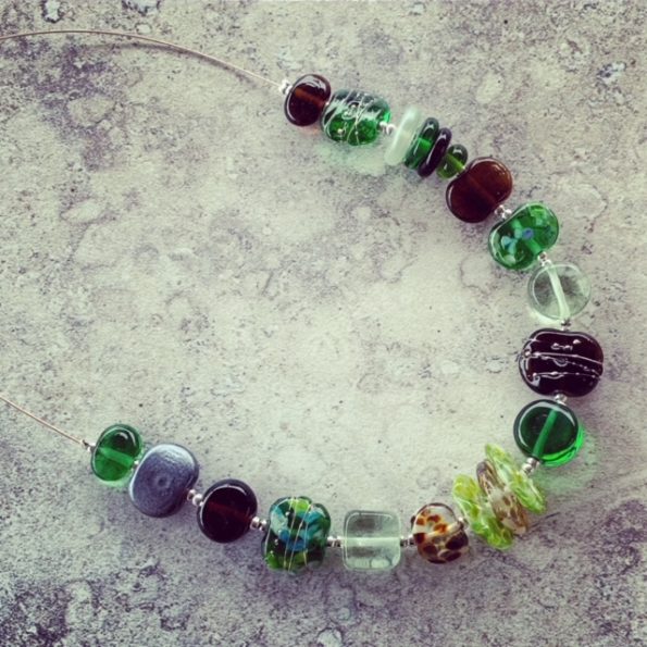 recycled glass necklace