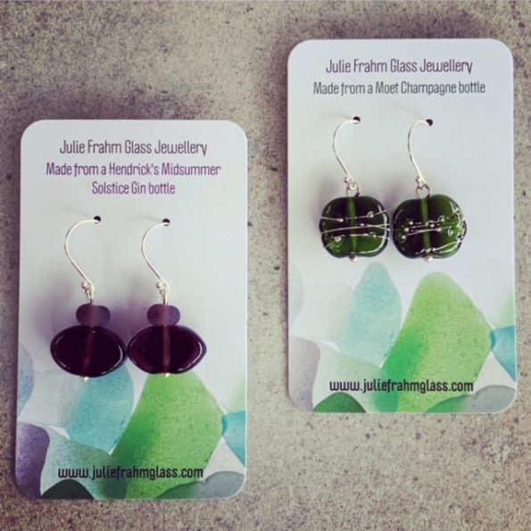 recycled glass earrings