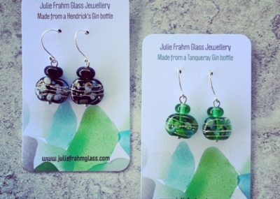 recycled glass earrings