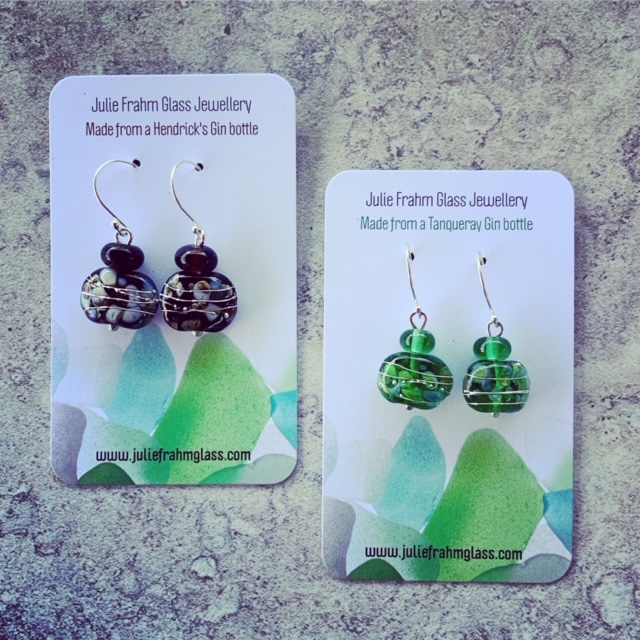 recycled glass earrings