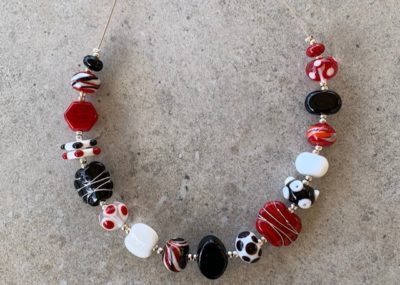 red glass bead necklace
