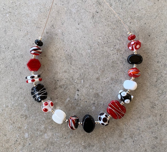 red glass bead necklace