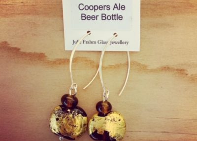 recycled glass bead earrings