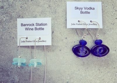 recycled glass earrings