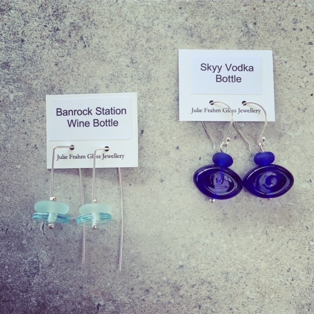 recycled glass earrings