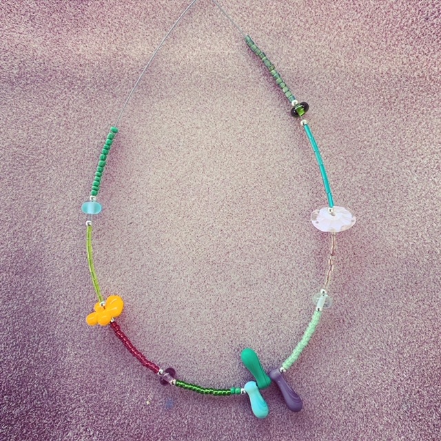 handmade glass bead necklace