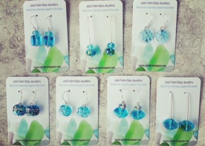 bombay sapphire gin bottle earrings