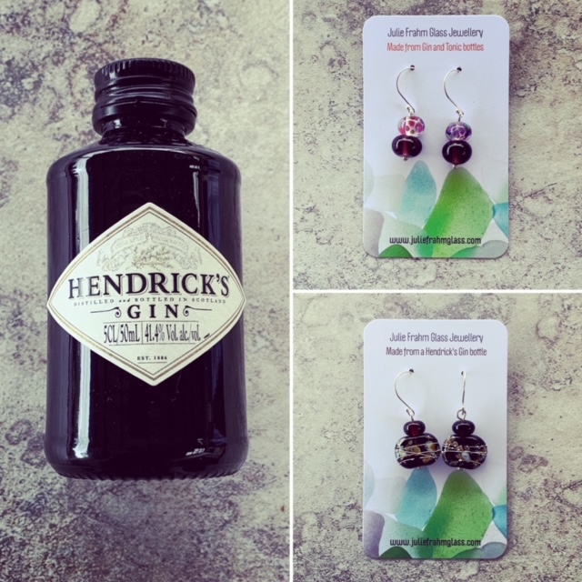 Hendricks Gin bottle earrings