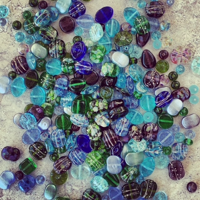 recycled glass beads