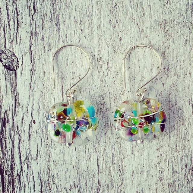 colourful glass earrings 