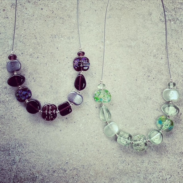 recycled glass necklace 