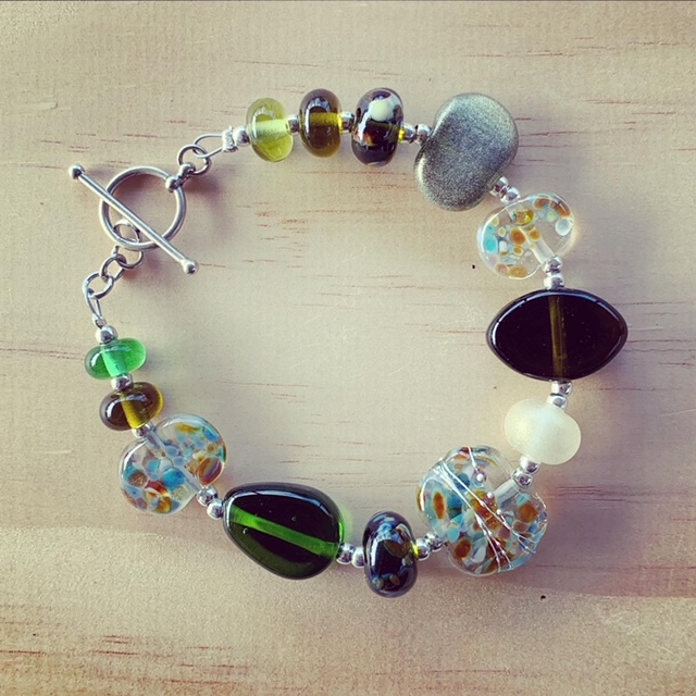 Bethany wine bottle bead bracelet