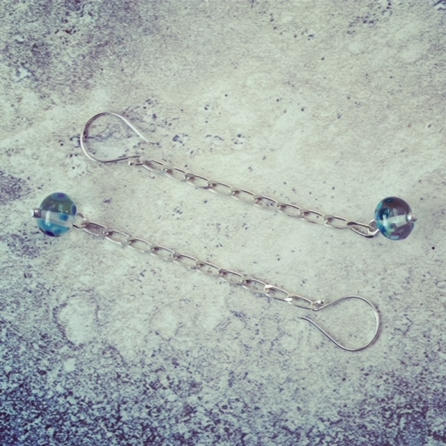 Long dangly chain earrings