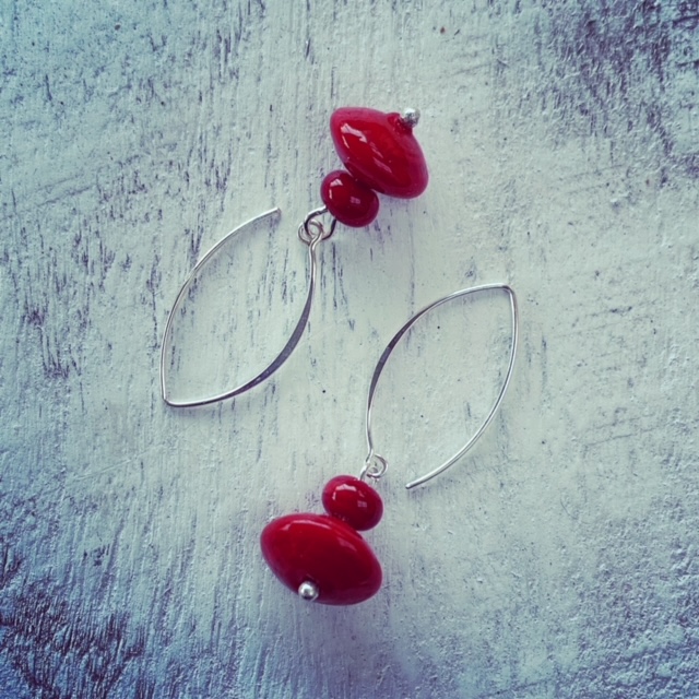 Red Glass Earrings