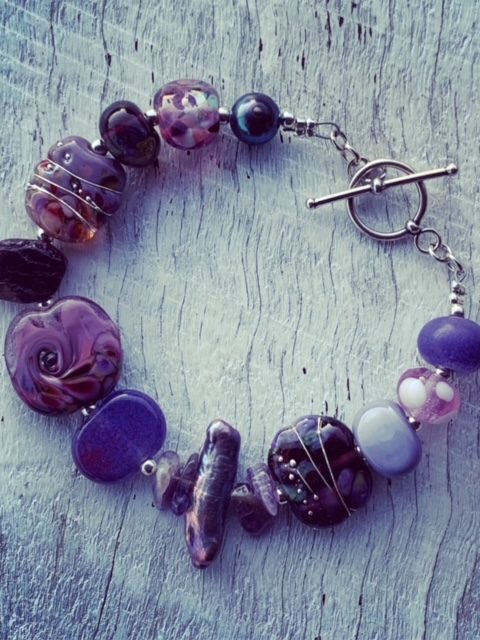 purple bead bracelet