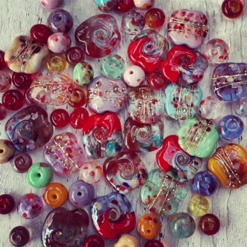 Red glass beads Julie Frahm Glass Jewellery