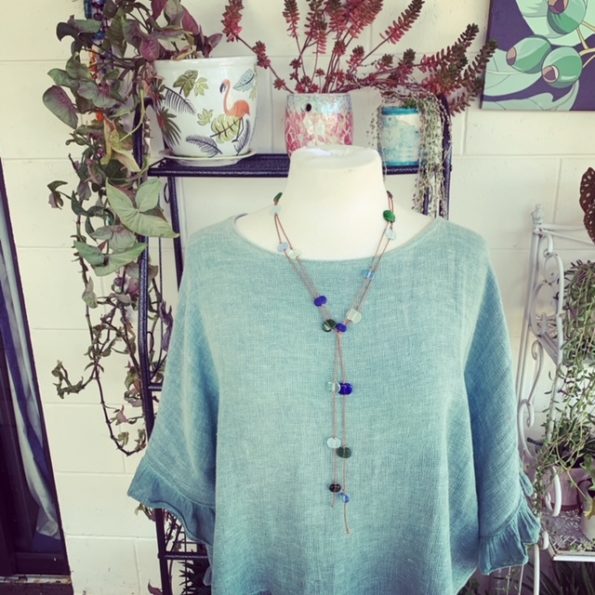 recycled glass bead necklace 